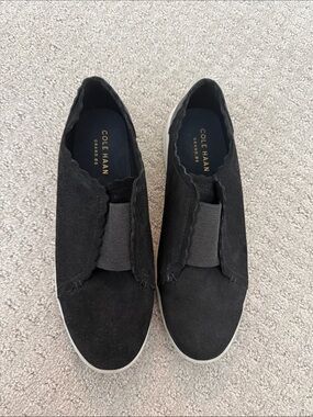 Cole Haan Black Suede Slip-On Loafers